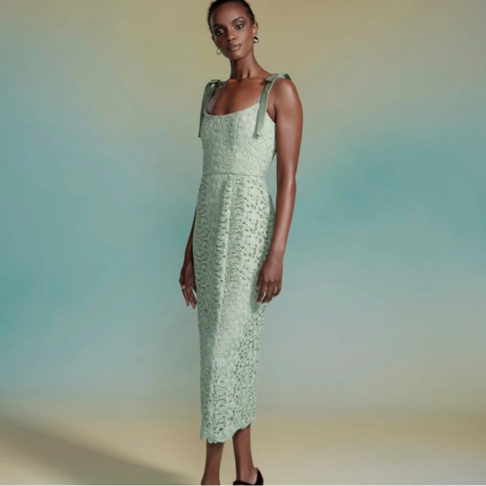 Markarian Poppy Lace Midi Dress, size 14